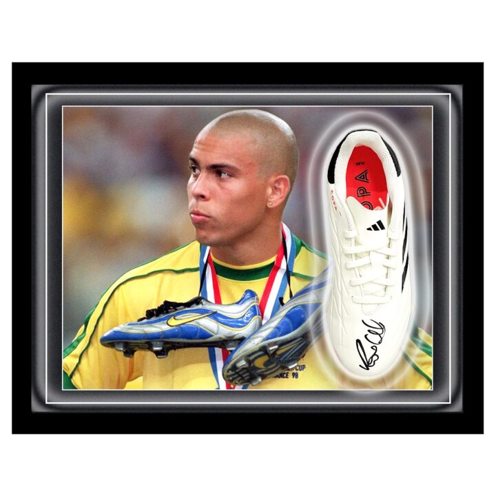 Signed Ronaldo Boot Framed Dome - Brazil Icon Autograph