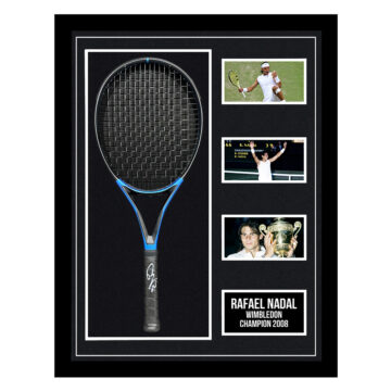 Signed Rafael Nadal Framed Racket – Wimbledon Champion 2008