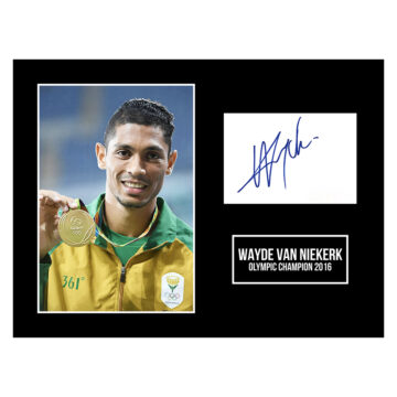 Signed Wayde van Niekerk Photo Display 16x12 - 400m Olympic Champion 2016