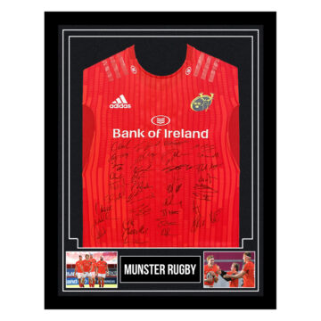 Signed Munster Rugby Framed Player Issue Shirt - Pro14 Squad Autograph