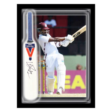 Signed Kavem Hodge Mini Bat Framed Dome - West Indies Cricket Icon