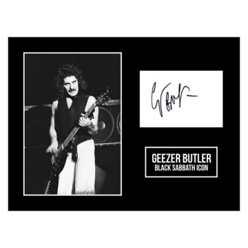 Signed Geezer Butler Photo Display 16x12 - Black Sabbath Icon Autograph