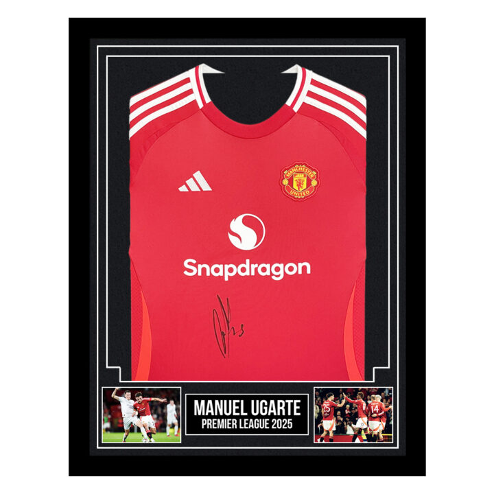 Signed Manuel Ugarte Framed Shirt - Premier League 2025