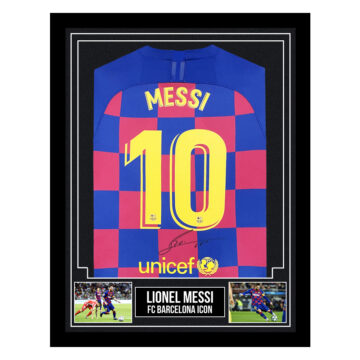 Signed Lionel Messi Framed Shirt - FC Barcelona Autograph