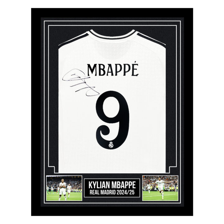 Kylian Mbappe Signed Framed Shirt – Real Madrid 24/25