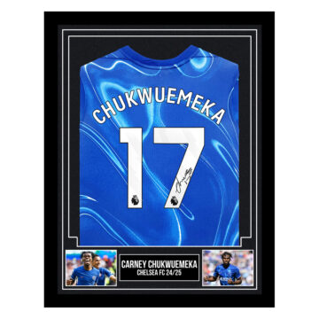Signed Carney Chukwuemeka Framed Shirt - Chelsea FC 24/25