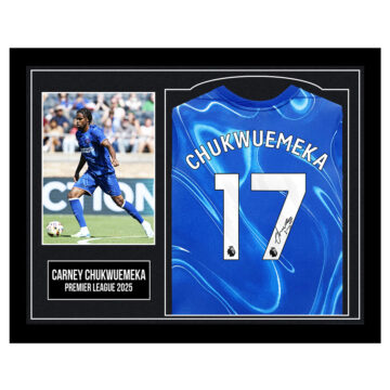 Framed Carney Chukwuemeka Signed Shirt - Premier League 2025