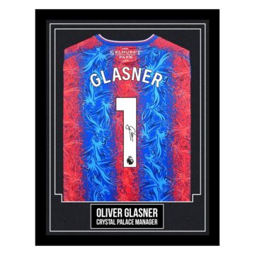 Oliver Glasner Signed Framed Shirt - Crystal Palace Manager