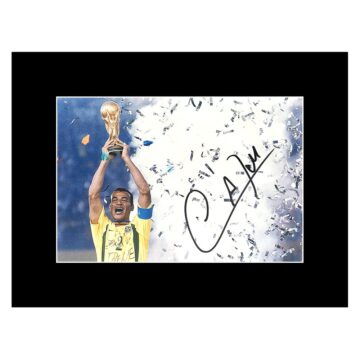 Cafu Signed Photo Display 16x12 - Brazil World Cup Winner 2002