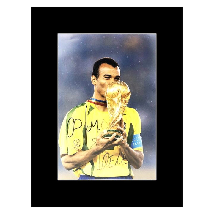 Cafu Signed Photo Display 16x12 - World Cup Winner 2002