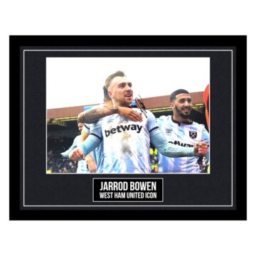 Jarrod Bowen Signed Large Framed Photo Display - West Ham United Icon