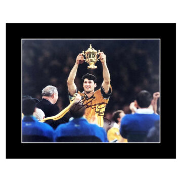 Signed John Eales Photo Display 12x10 Australia RWC Winner 1999