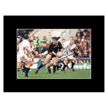 Signed Zinzan Brooke Photo Display 16x12 All Blacks Icon