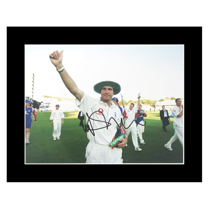Signed Michael Vaughan Photo Display 12x10 - Ashes Series 2005 Icon