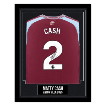 Matty Cash Signed Framed Shirt - Aston Villa 2025