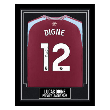 Lucas Digne Signed Framed Shirt - Premier League 2025