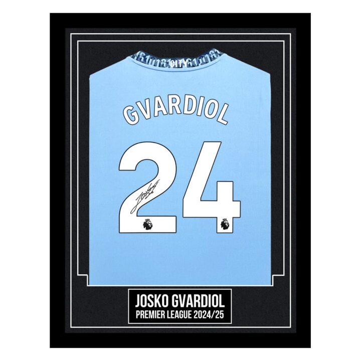 Josko Gvardiol Signed Framed Shirt - Premier League 2024/25