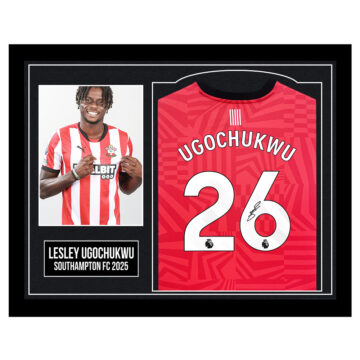 Framed Lesley Ugochukwu Signed Shirt - Southampton FC 2025
