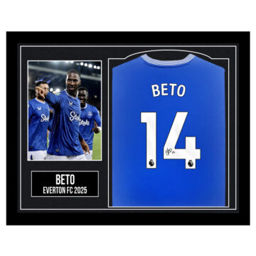 Framed Beto Signed Shirt - Everton FC 2025