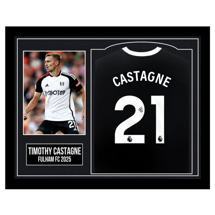 Framed Timothy Castagne Signed Shirt - Fulham FC 2025