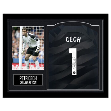 Framed Petr Cech Signed Shirt - Chelsea FC Icon
