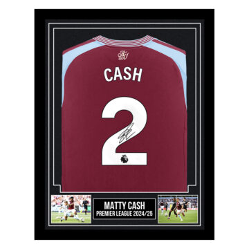 Signed Matty Cash Framed Shirt - Premier League 2024/25