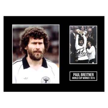 Signed Paul Breitner Photo Display 16x12 - World Cup Winner 1974