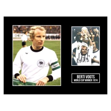 Signed Berti Vogts Photo Display 16x12 - World Cup Winner 1974