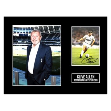 Signed Clive Allen Photo Display 16x12 - Tottenham Hotspur Icon