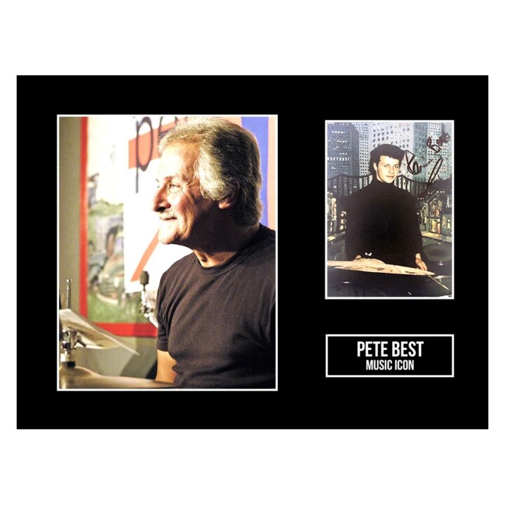 Signed Pete Best Photo Display 16x12 - Music Icon Autograph
