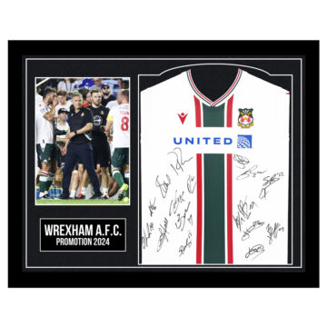 Framed Wrexham A.F.C. Signed Away Shirt - Promotion 2024