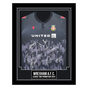 Signed Wrexham A.F.C. Framed Third Shirt - League Two Promotion 2024