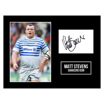 Signed Matt Stevens Photo Display 16x12 - Saracens Icon
