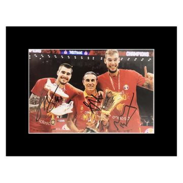 Signed Scariolo, Willy & Juancho Hernangomez Photo Display 16x12 - Basketball World Cup Winners 2019