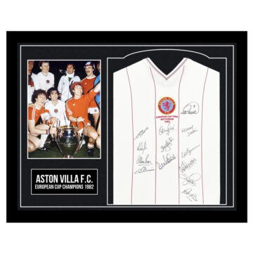 Framed Aston Villa F.C. Signed Shirt - European Cup Champions 1982