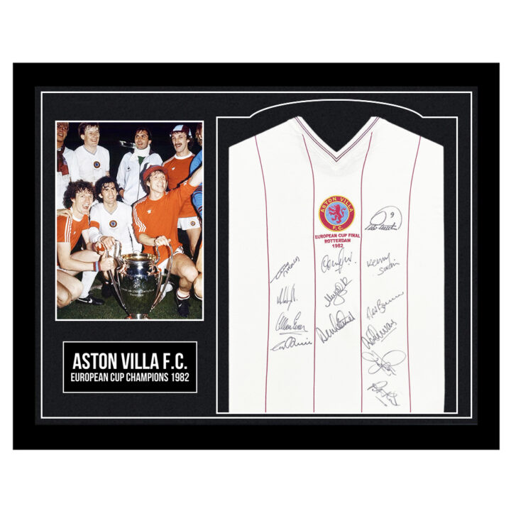 Framed Aston Villa F.C. Signed Shirt - European Cup Champions 1982