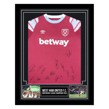 Signed West Ham United F.C. Framed Shirt - Conference League Champions 2023