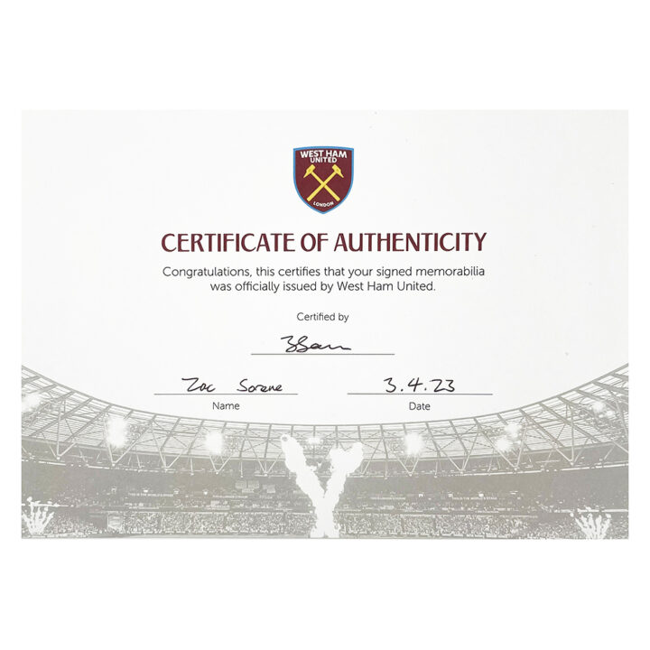 Signed West Ham United F.C. Framed Shirt - Conference League Champions 2023