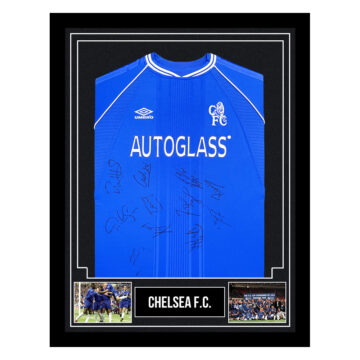 Signed Chelsea F.C. Framed Shirt - Wise, Melchiot & Poyet