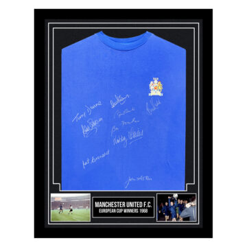 Signed Manchester United F.C. Framed Shirt - European Cup Winners 1968