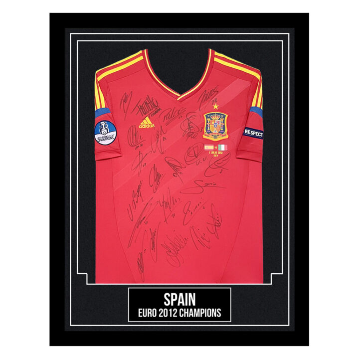 Spain Signed Framed Shirt - Euro 2012 Champions