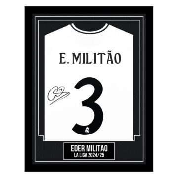 Eder Militao Signed Framed Shirt - La Liga 2024/25