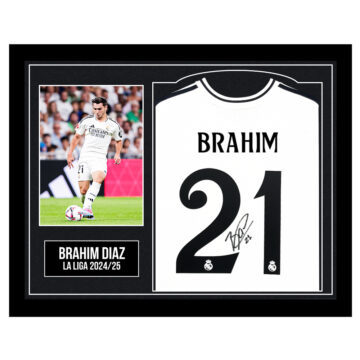 Framed Brahim Diaz Signed Shirt - La Liga 2024/25