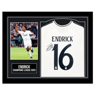 Framed Endrick Signed Shirt - Champions League 2025