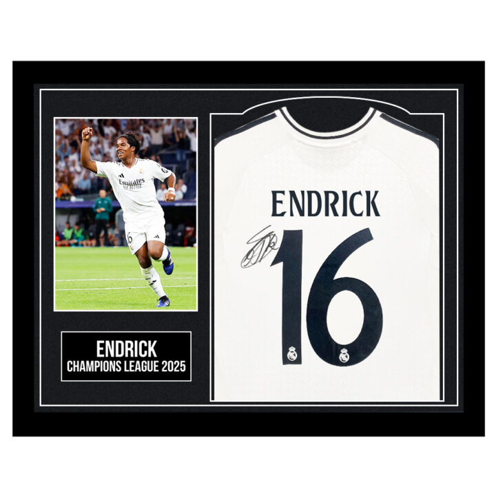 Framed Endrick Signed Shirt - Champions League 2025