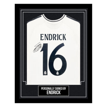 Endrick Signed Framed Shirt - Real Madrid Autograph
