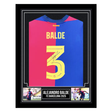 Signed Alejandro Balde Framed Shirt - FC Barcelona 2025