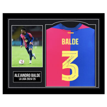 Framed Alejandro Balde Signed Shirt - La Liga 2024/25