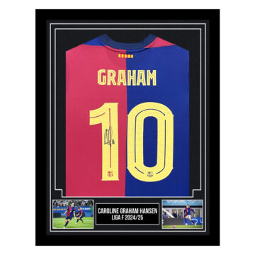 Signed Caroline Graham Hansen Framed Shirt - Liga F 2024/25
