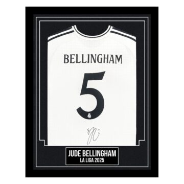 Jude Bellingham Signed Framed Shirt - La Liga 2025